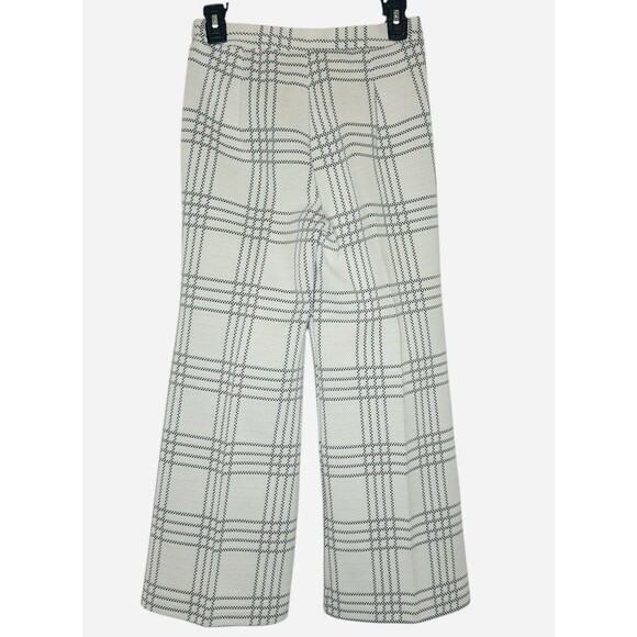 Vintage Hilton Head Sportswear Women’s 9/10 White Black Plaid Wide Leg Trousers - Picture 2 of 7